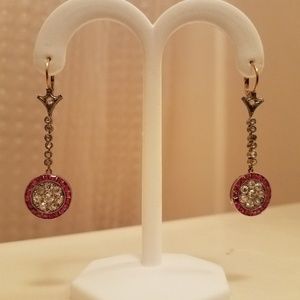 14ky Vintage Ruby and Rose cut Diamond Earrings